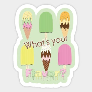 What's Your Flavor? Cute Ice Cream Cones & Popsicle Ice Blocks Pattern Sticker